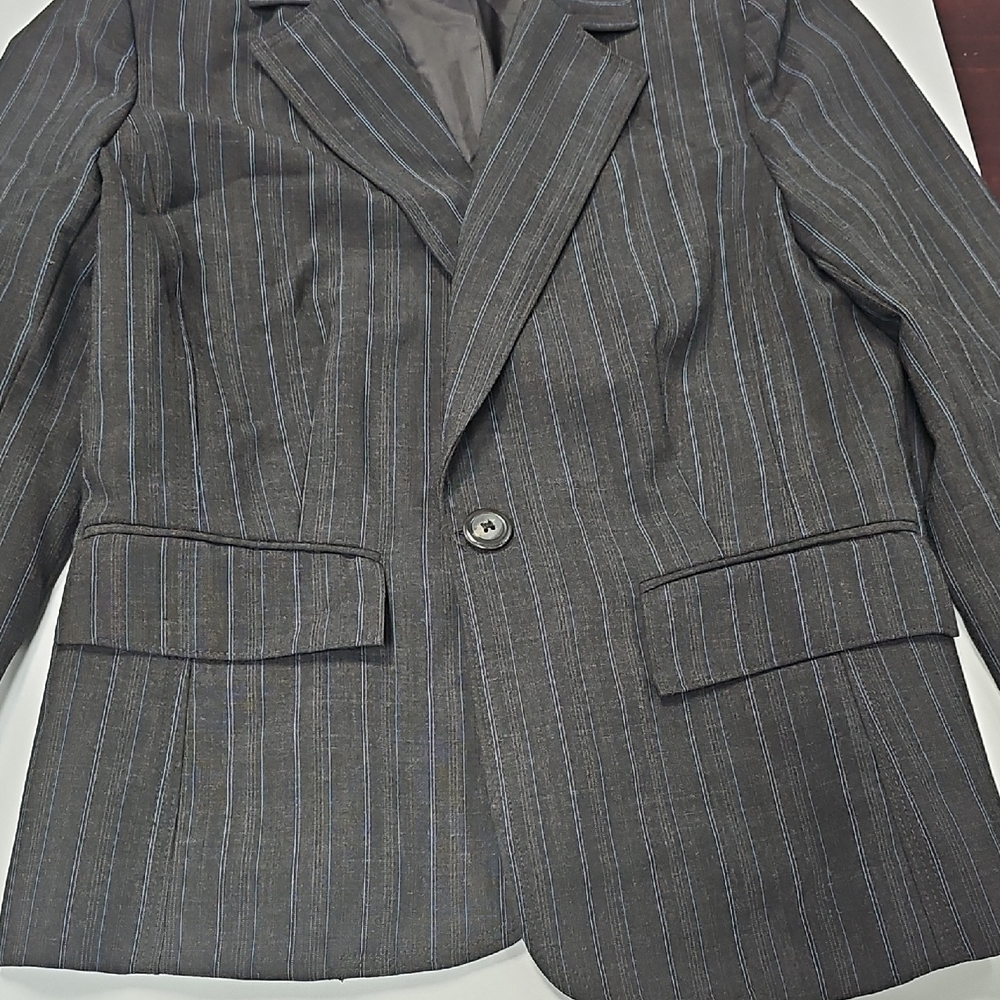 Alfani Charcoal Pinstripe Women's Suit Jacket